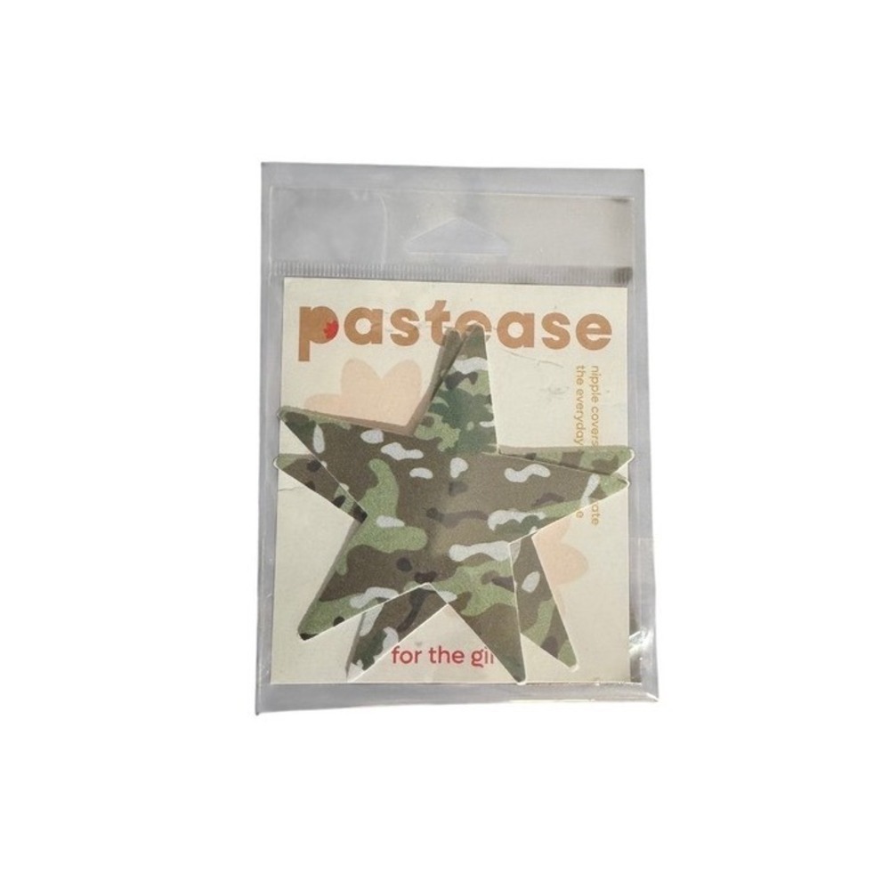 4/$40 Pastease Camouflage Star Nipple Covers Green Camo‎ Pasties New